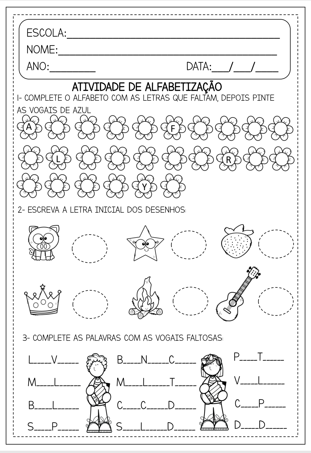 Complete o alfabeto – Jogos da Escola