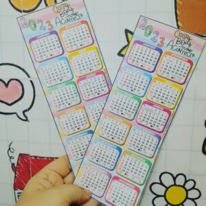 Marca páginas com calendário 2023