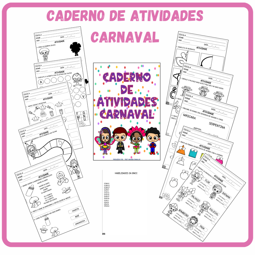 Caderno De Atividades Para Alfabetização Carnaval Prof Amanda Ramalho 6139