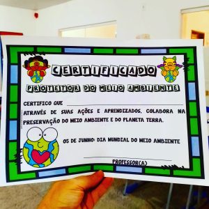 Certificado: Protetores do Meio Ambiente