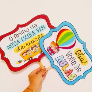 Placas para fotos: Volta às aulas