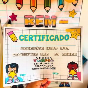 Certificado: Primeiro dia de aula