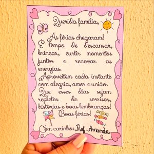 Cartão de boas férias para família