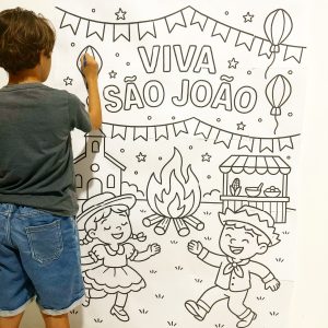 Painel para colorir: Junino