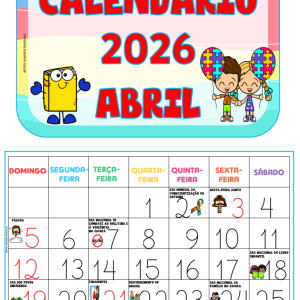 Calendário de parede: Abril