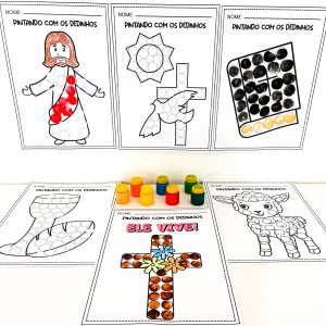 Kit de atividades: Pintando com os dedinhos-Páscoa Cristã
