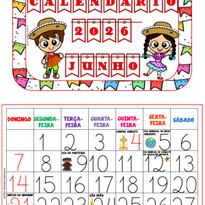 Calendário de parede: Junho