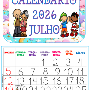 Calendário de parede: Julho