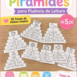 Kit de frases em pirâmide para fluência de leitura
