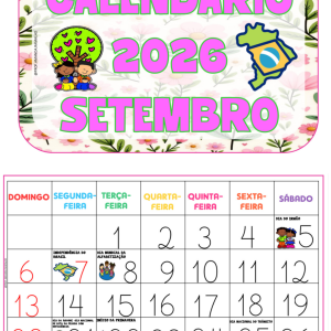 Calendário de parede: Setembro