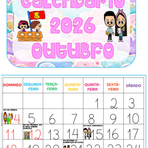 Calendário de parede: Outubro